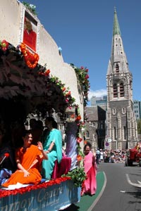 The Sri Chinmoy Centre float in the Christchurch Santa Parade